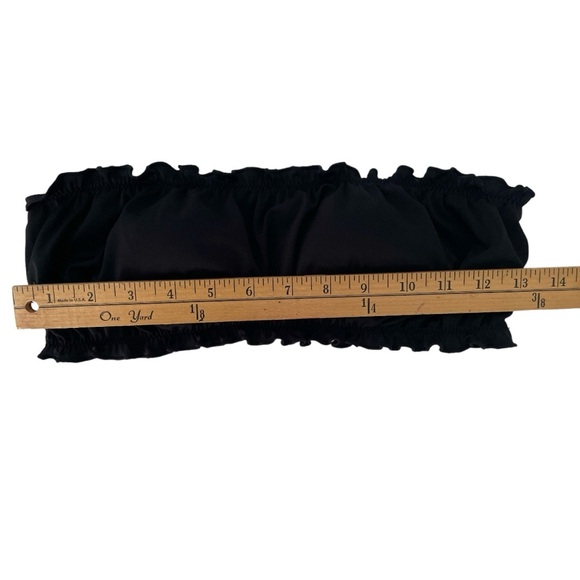 L.A. HEARTS by PACSUN RUFFLED BANDEAU BIKINI TOP - SMALL. BLACK - Picture 5 of 6